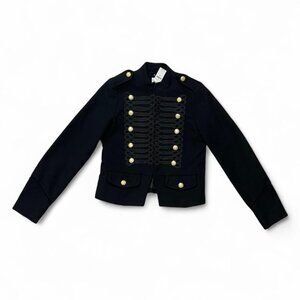 GAP Black Military-Style Embellished Blazer with Gold Buttons